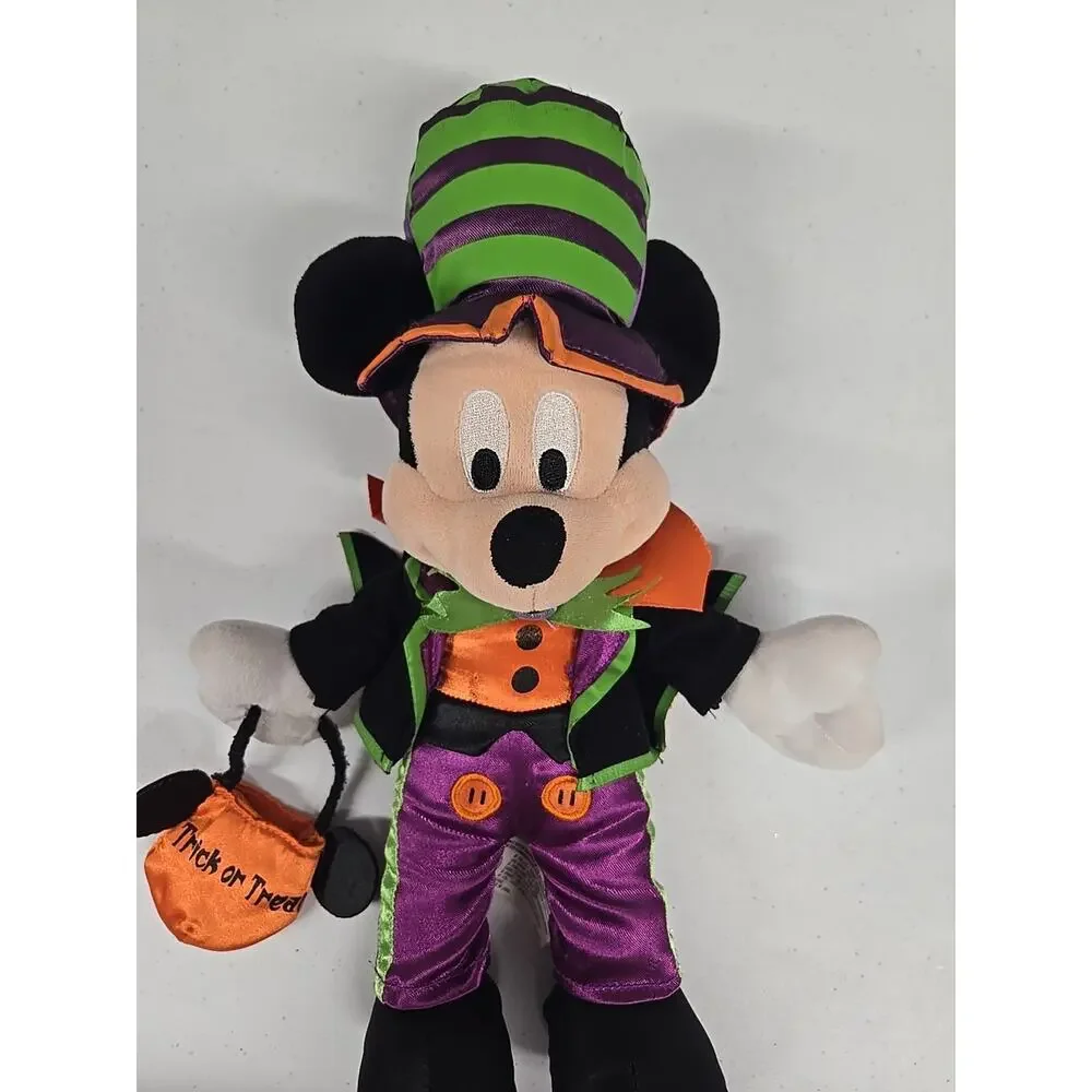 Disney Parks Mickey Mouse Trick Or Treat Halloween Stuffed Plush 12 Inches